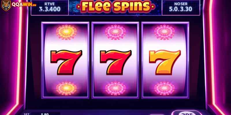 This image shows a typical slot interface where free spins are activated, highlighting reels, paylines, and bonus indicators.